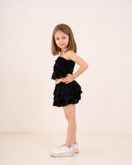 Girls ruffle strapless skirt