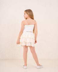 Girls ruffle strapless skirt