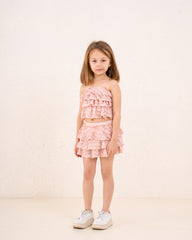 Girls ruffle strapless skirt
