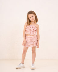 Girls ruffle strapless skirt