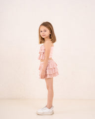 Girls ruffle strapless skirt