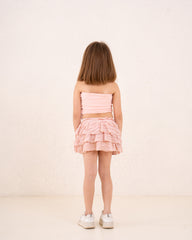 Girls ruffle strapless skirt