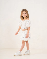 Girl sequin flower pattern crop top - Venti