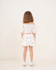 Girl sequin flower pattern crop top - Venti