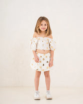 Girl sequin flower pattern crop top - Venti