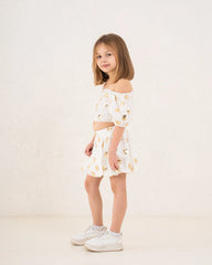 Girl sequin flower pattern crop top - Venti