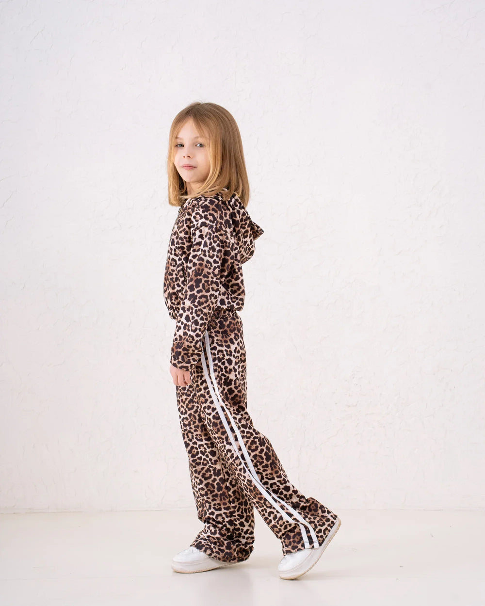 Girl leopard side stripes sweatpants - Venti