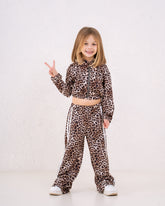 Girl leopard print zip up jacket