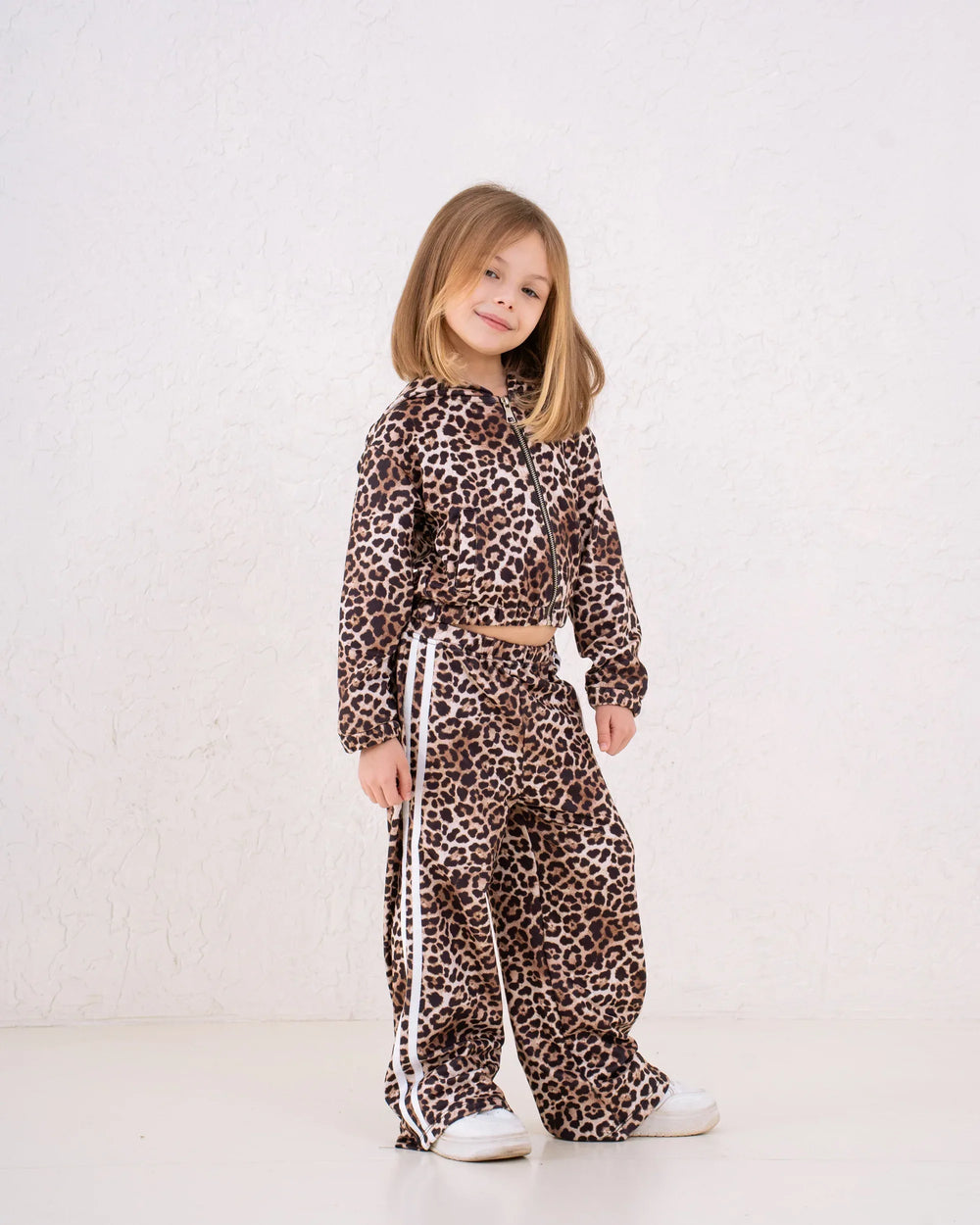 Girl leopard side stripes sweatpants - Venti