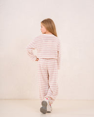 Girl knitted striped pullover