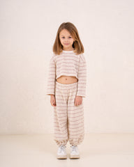 Girl knitted striped pullover
