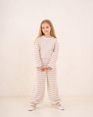 Girl knitted striped pullover
