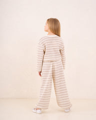 Girl knitted striped pullover