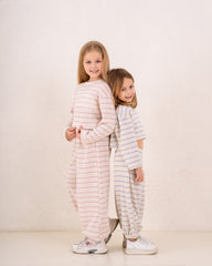 Girl knitted striped pullover