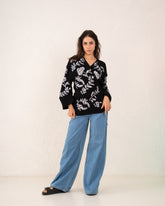 Women sequined wrap top