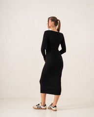 Long-Sleeve Ruched Bodycon Midi Dress - Venti