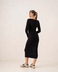 Long-Sleeve Ruched Bodycon Midi Dress - Venti