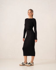 Long-Sleeve Ruched Bodycon Midi Dress - Venti
