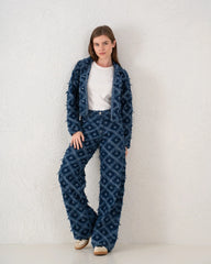 Fringed Star Patchwork Wide-Leg Denim Pants - Venti