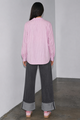 Women folded leg denim