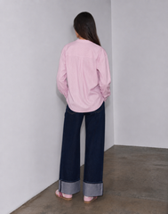 Women folded leg denim