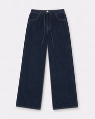 Women drawstring denim