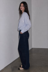 Women drawstring denim