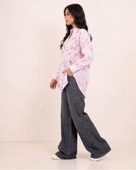 Women unfinished denim