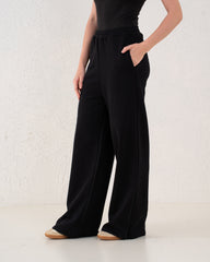 Front Slit Wide-Leg Pants