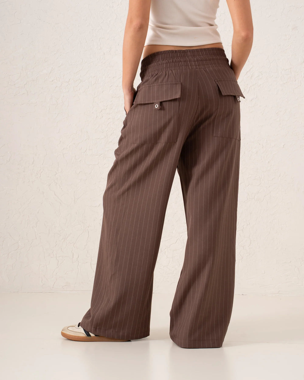 Pinstripe Wide-Leg Trousers - Venti