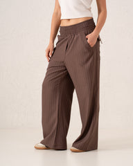 Pinstripe Wide-Leg Trousers