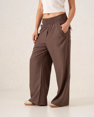 Pinstripe Wide-Leg Trousers - Venti