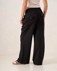 Pinstripe Wide-Leg Trousers - Venti