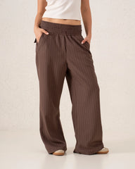 Pinstripe Wide-Leg Trousers - Venti