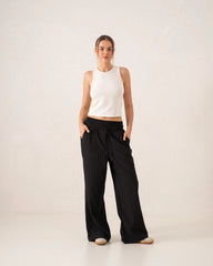 Pinstripe Wide-Leg Trousers - Venti