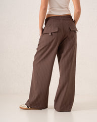 Pinstripe Wide-Leg Trousers