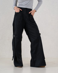 Waterproof Strap Detail Wide Leg Cargo Pants - Venti