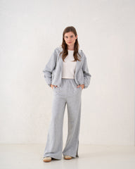 Front Slit Wide-Leg Pants