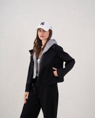 Double Layered Blazer With Hoodie