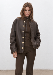 جاكيت جلدي ذو وجهين قابل للعكس