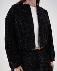 Embellished Sparkling Bomber Jacket