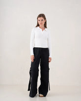 Ribbed Polo Long Sleeve Top - Venti