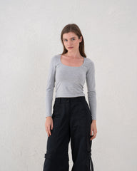 Essential Square Neck Long Sleeve Top