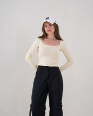 Essential Square Neck Long Sleeve Top