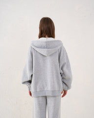 Embellished Bow Zip Hoodie