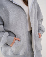 Embellished Bow Zip Hoodie