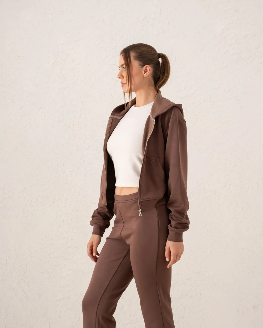 Cropped Zip Hoodie - Venti