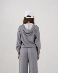Soft Ribbed Hooded Top