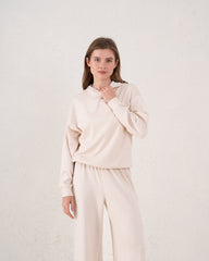 Soft Ribbed Hooded Top