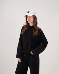 Contrast Panel Wide Sleeve Sweatshirt